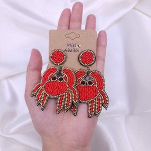 Seed Bead Earring, CRAB earring, LOBSTER earring, Beach earring,Mermaid, SEALIFE